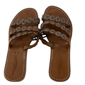 LAID BACK LONDON leather Beaded Women's Sandals euro 39 in shoe bag